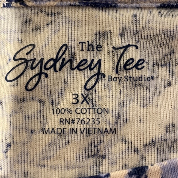 C Sydney Tee by Bay Studio casual short sleeve stretch plus size top 3X - Picture 3 of 3